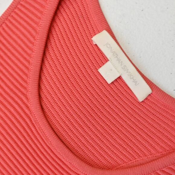 Jonathan Simkhai | Coral Ribbed Tank Top Size: Medium - Picture 3 of 8